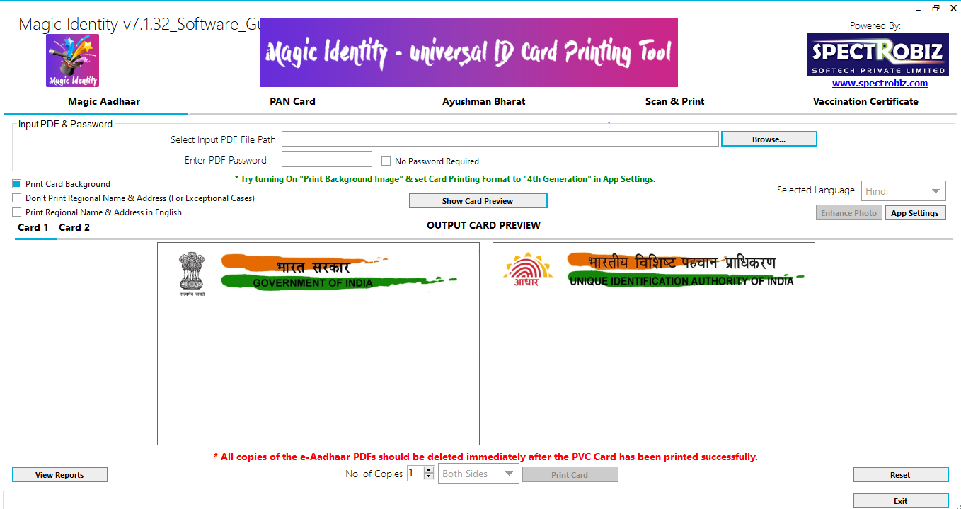 Magic Id PVC Card Software